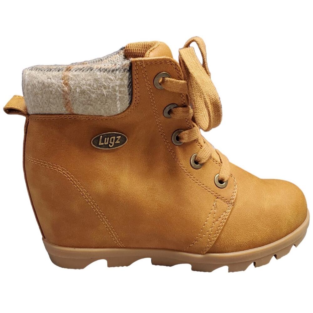 Lugz Marsella Winter Ankle Boots Women's Size 8.5 Tan Round Toe Lace Up NWOT